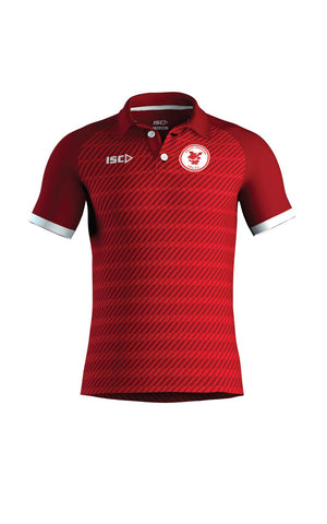 Short Sleeve Red Graphic Polo Shirt